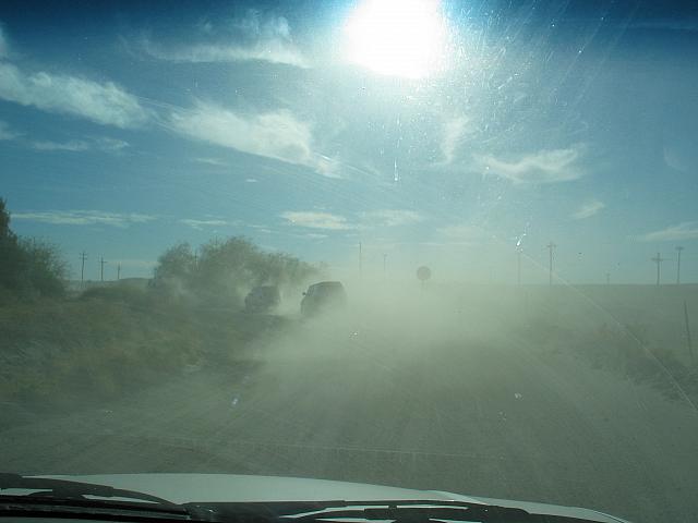 Eating dust on the way to Box Canyon