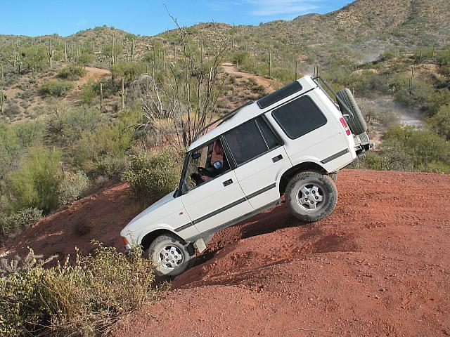 Corey drives down the play hill.
