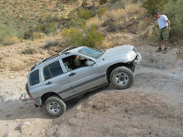 ..now Jeff goes up the rock.