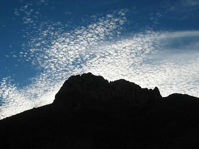 The late afternoon sky.