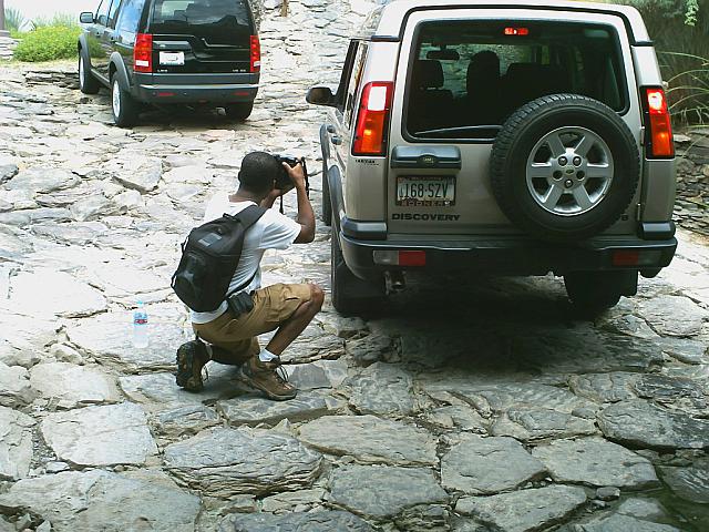 Erik prepares for the shot