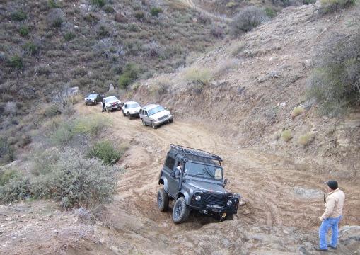 Rob attempting a tricky area on the trail