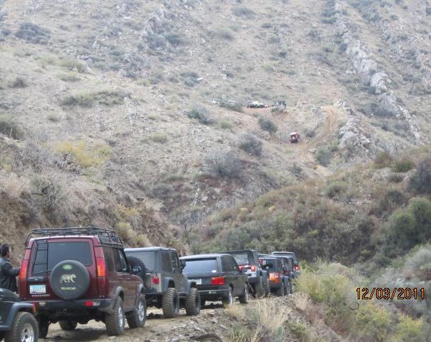 Waiting for the 1st group to move past a "play" area