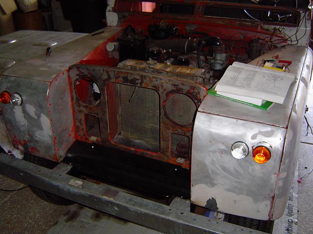 New front bumper and apron installed, breakfast stripped