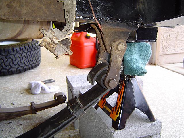 Rear of left rear parabolic mounted