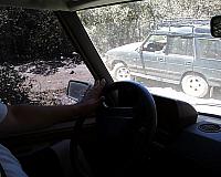 Making the tight turns of the switchbacks