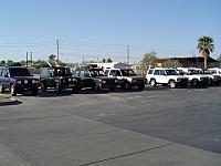 Lined up at the gas station