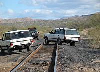 Crossing the tracks.
