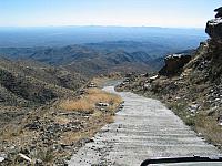 That curious stretch of paved road as seen going down.
