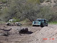 Jess is getting ready to go over some rocks