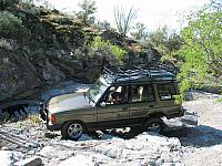 Mike in the rocks at the beginning of the trail