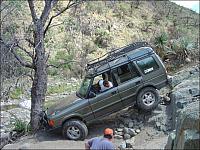 Mike decides to backup after realizing the tree just won't budge