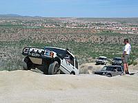 Land Rovers in the desert miles away from civilization