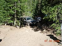 Up the obstacle on Half Moon Lake / Iron Mike Mine trip