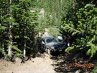 Up the obstacle on Half Moon Lake / Iron Mike Mine trip