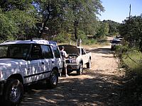 The lone Toyota receiving some mechanical attention.