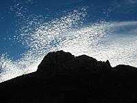 The late afternoon sky.