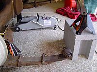 Dropping the rear left spring