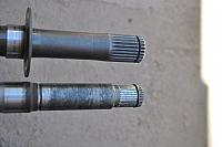 DII front half shaft, CV end - HD replacement vs, stock (bottom)
