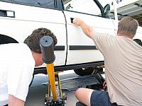 Chad makes sure the door still closes