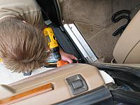 Chad drills some holes